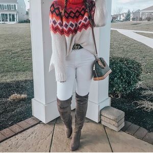 Gray Over the Knee Boots